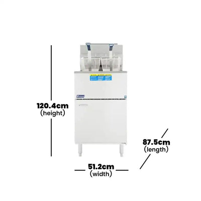 pitco 65c gas floor fryer automatic temperature control adjustable legs stainless steel 51 2 x 87 5 x 120 4 cm oil capacity 65 80 lbs