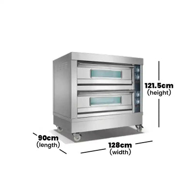 capinox wfc 204d stainless steel electric oven with timer infrared heating mechanism large scale visual glass 2 layers and 4 trays electric power 13 2 kw 121 5 x 90 x 128 cm