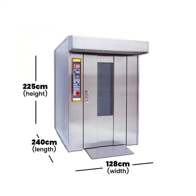 capinox gcxz 16 gas rotary oven with 1 trolley plc touch screen control panel 5 adjustable section stainless steel 128 x 225 x 240 cm capacity 16 trays