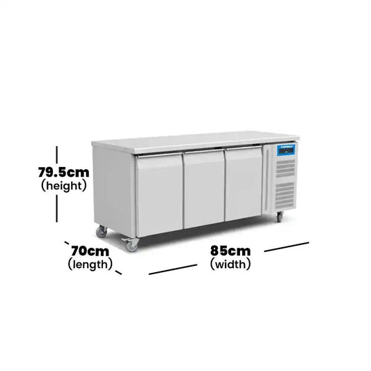 inofrigo gn3100tn ventilated salad counter chiller open top for gn pans glass roof stainless steel construction 179 5 x 70 x 85 cm 464 liters