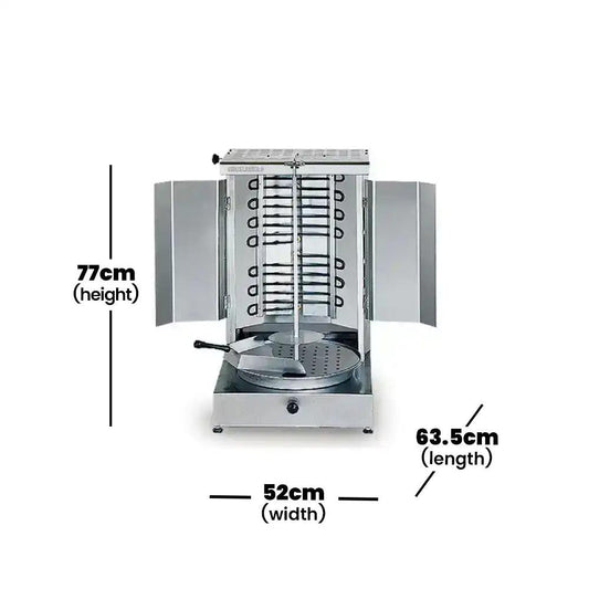 Berjaya KM2H Electric 2 Burners Cap Kabab And Shawerma Griller 15-20 KG Capacity, Power 5 KW - HorecaStore