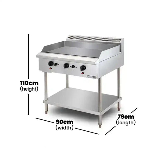 Berjaya GGB3FS-17 Gas Griddle Freestanding With 3 Burner Cooking Surface, Power 22.854 KW - HorecaStore