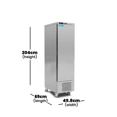 inofrigo snack301bt single door upright freezer ventilated system stainless steel adjustable shelf 49 8 x 69 x 204 cm 300 liters