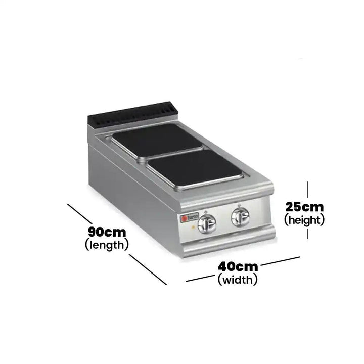 Baron 90PC/E401 Electric Cook Top With 2 Cast Iron Hot Plates, Power 8 kW 3 Phase - HorecaStore