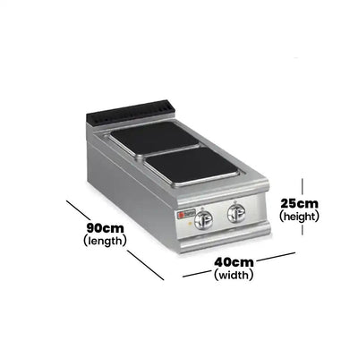 Baron 90PC/E401 Electric Cook Top With 2 Cast Iron Hot Plates, Power 8 kW 3 Phase - HorecaStore