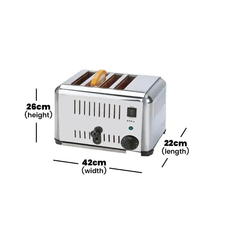 ths ets 6 6 slots bread toaster 2 5 kw 42 x 26 x 22 cm