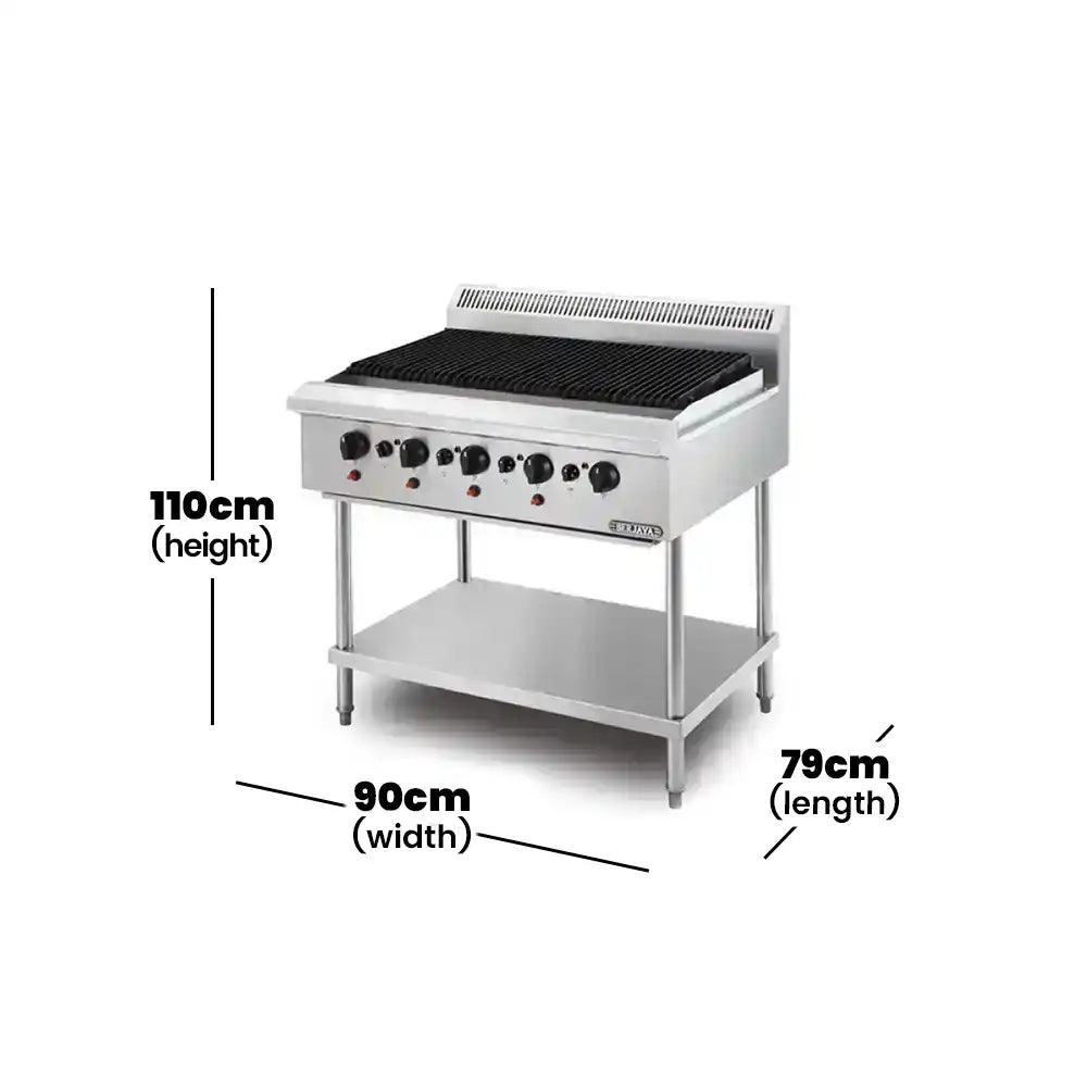 Berjaya CB5BFS-17 Gas Char Broiler Table Top 5 Burners With Freestanding, Power 21.975 KW - HorecaStore