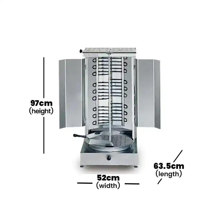 Berjaya KM3H Electric 3 Burners Cap Kabab And Shawerma Griller 20-30 KG Capacity, Power 7.5 KW - HorecaStore