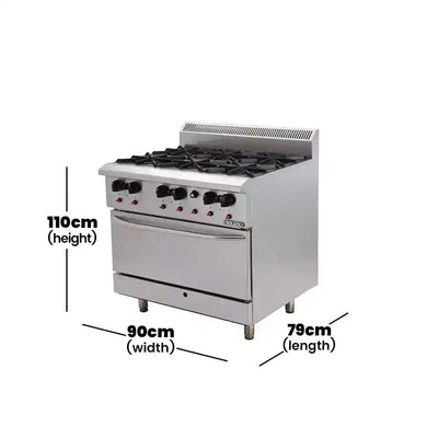 Berjaya DRO6-17 Gas Deluxe Range Oven With 6 Burners, Power 43.95 KW - HorecaStore