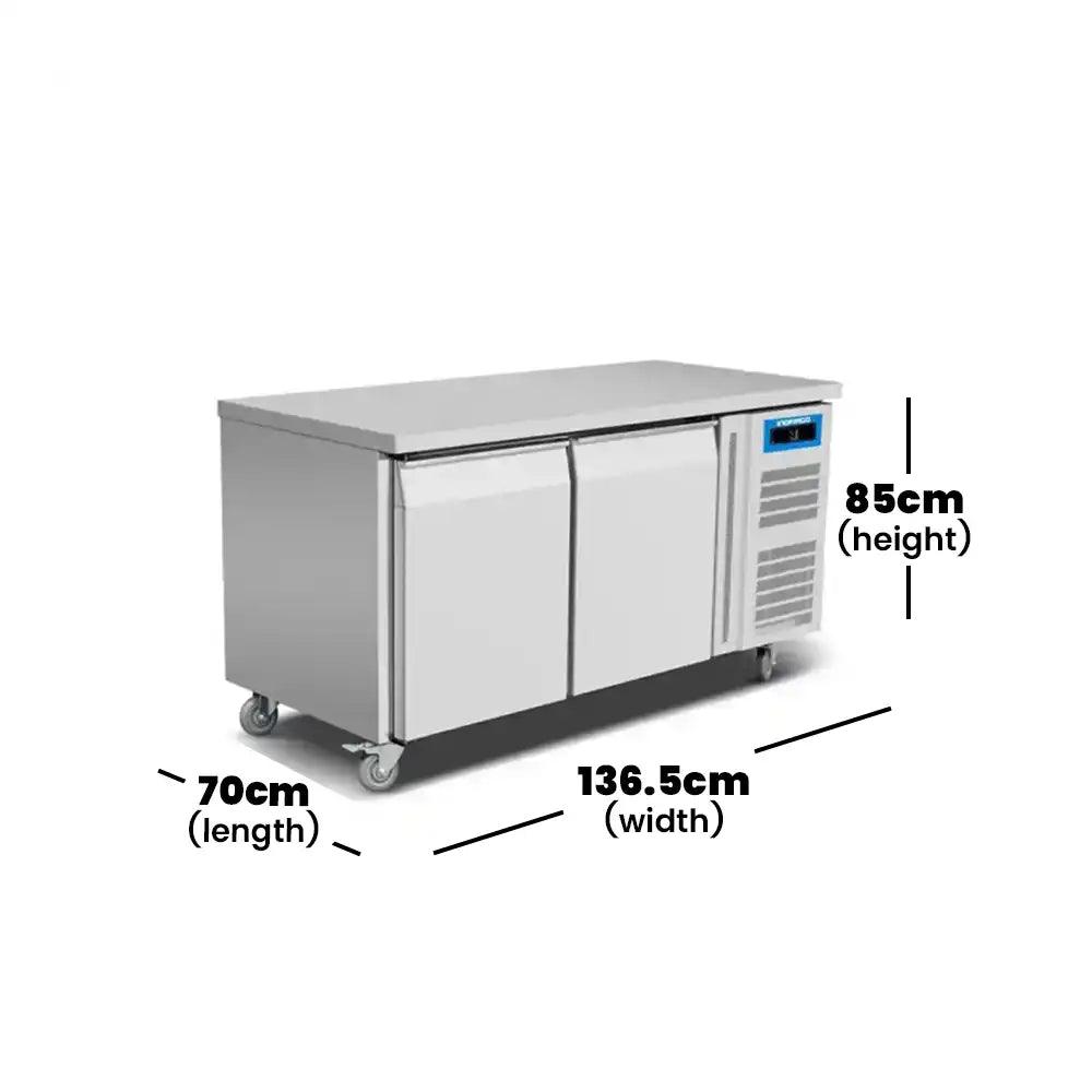 inofrigo gn2100tn stainless steel work top chiller 260 liters power 336w 136 5 x 70 x 85 cm