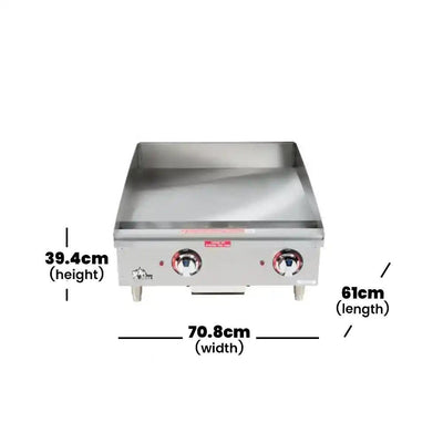 star manufacturing usa 524tgf gas countertop griddle modulating thermostat stainless steel 61 x 70 8 x 39 4 cm 2 knobs control