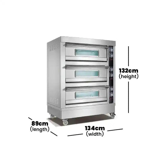 capinox wfc 306d stainless steel electric oven with timer infrared heating mechanism large scale visual glass 3 layers and 6 trays electric power 19 8 kw 126 x 84 x 155 cm