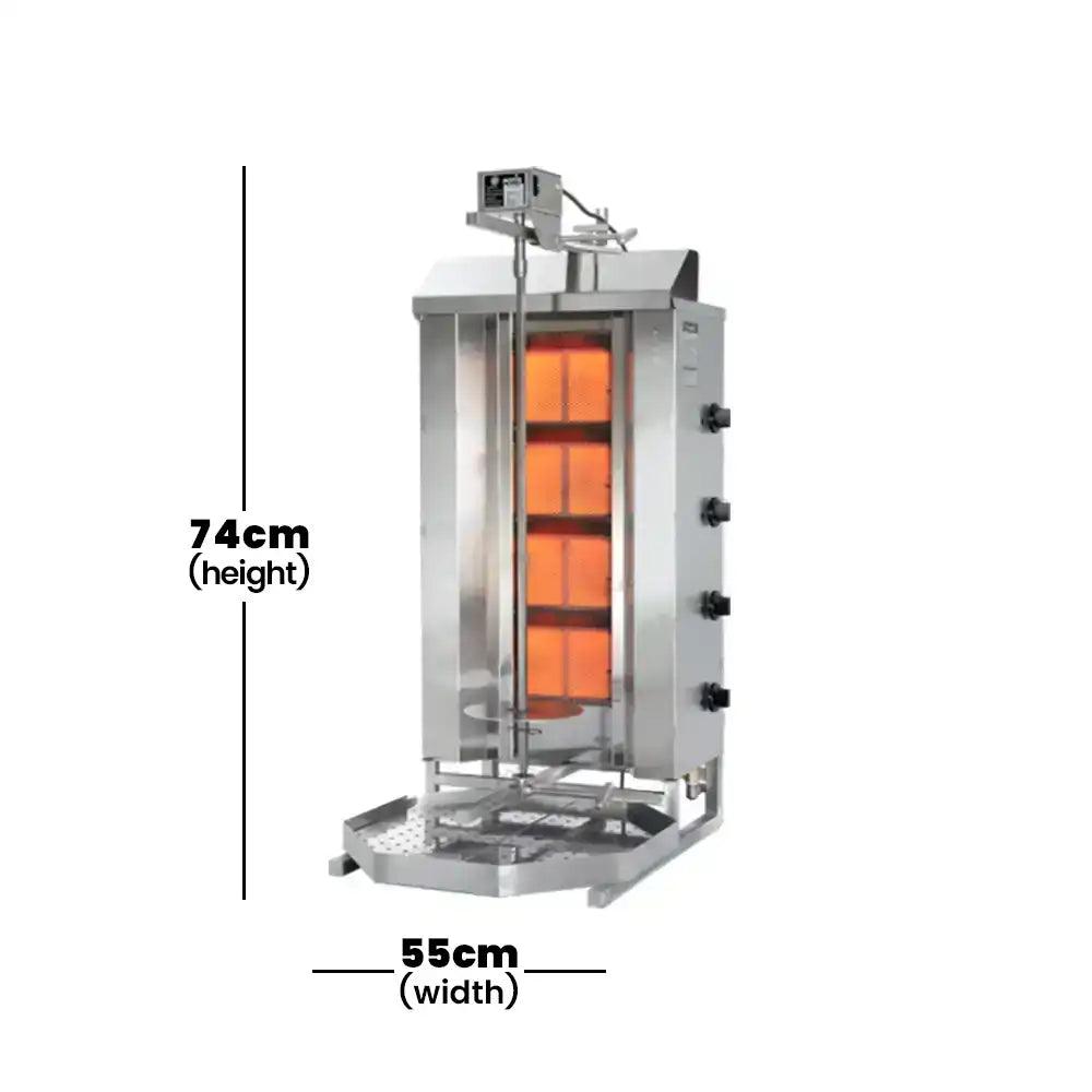 Potis GD4 Natural Gas Shawarma Machine 70 KG 11.20 kW, 55 x 74 cm   HorecaStore