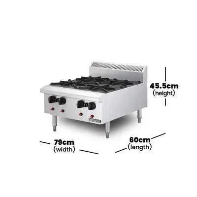 Berjaya OB4-17 Gas Table Top Vertical 4 Open Burners, Power 23.44 KW - HorecaStore