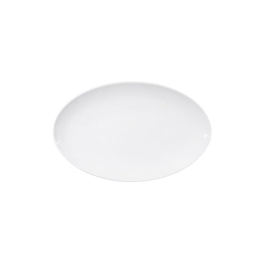 Furtino England Delta 23cm/9" White Porcelain Oval Plate - HorecaStore