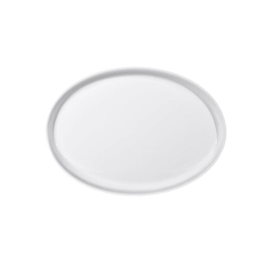 Furtino England Delta 37.5cm/14.5" White Porcelain Oval Plate - HorecaStore