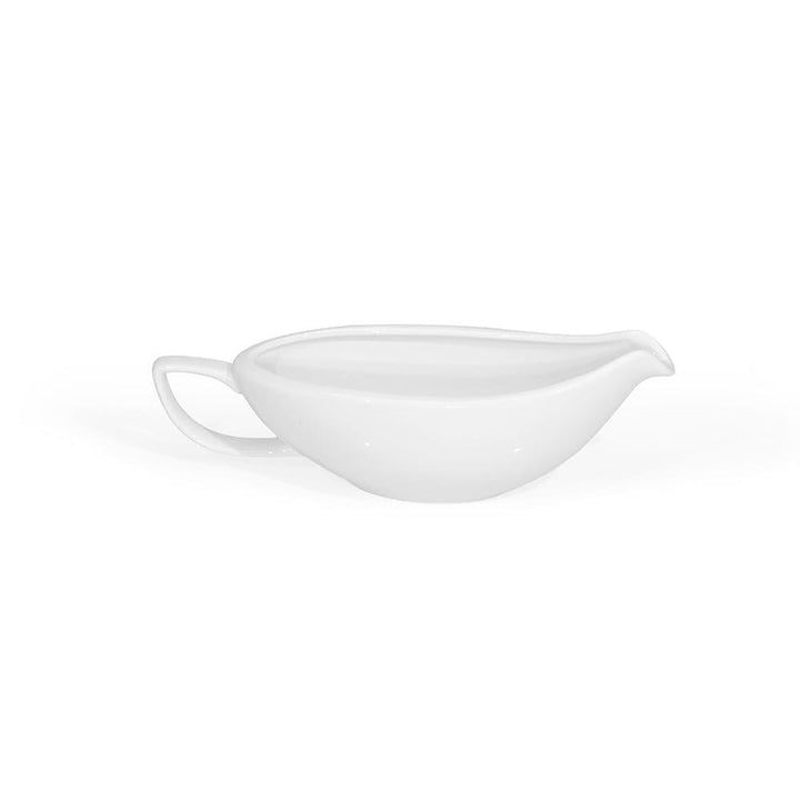 Furtino England Delta 45cl/15.5oz White Porcelain Sauce Boat - HorecaStore