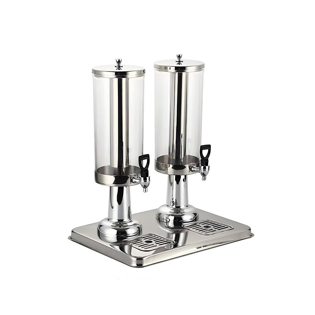 Viraj Stainless Steel Dual Juice Dispenser, 4 Ltr