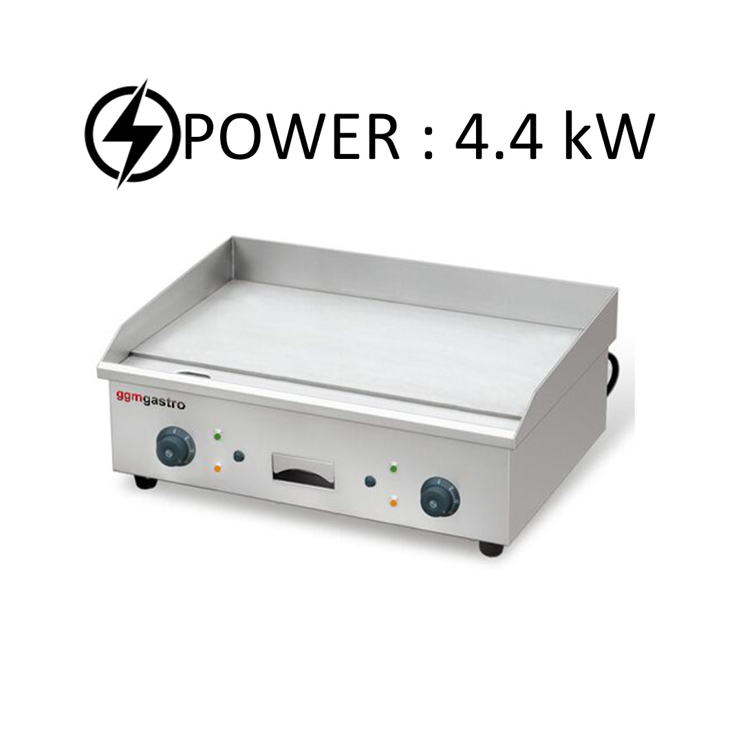 THS Stainless Steel Electric Grill Smooth, 4.4 kW, 73 x 53 x 23 cm