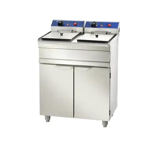 THS EFB-152V/C Electric Fryer With Cabinet, Tank Capacity 15+15 Liters 3.3+3.3 kW, 69.5 x 53 x 97 cm - HorecaStore