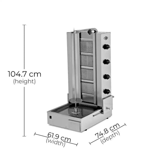 Empero Emp.DN.151 Shawarma Machine LPG/NG – Motor At Bottom, Power 11.1 kW, 74.8 x 61.9 x 104.7 cm - HorecaStore