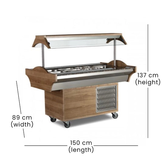 Empero Cold Gastro Salad Bar, 220 V, 150 x 89 x 137 cm