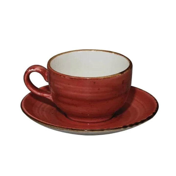 Furtino England Exotic 6"/15cm Red Porcelain Saucer - HorecaStore