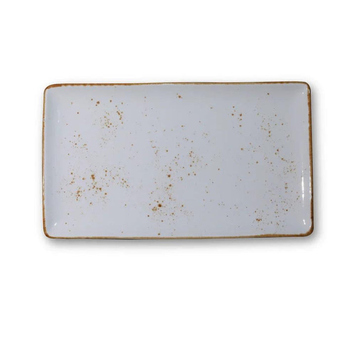 Furtino England Exotic 7.5"x13"/19x33.5cm White Porcelain Rectangle Plate - HorecaStore