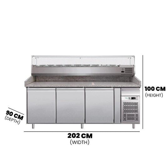 Forcar G-PZ3600TN Three Door Pizza Counter Chiller 580 Liter 260W - HorecaStore