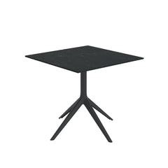 Gymkhana Mari-Sol Outdoor Café Table Aluminium Frame, Black/Marquina Matt, 80x80x74.2 cm