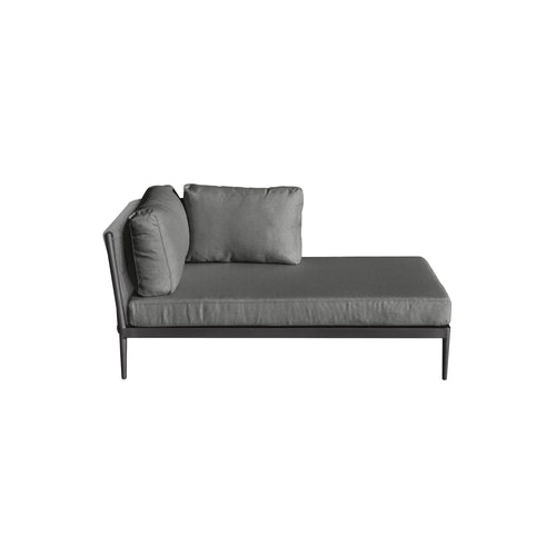 Gymkhana Ithaca Outdoor Modular Sofa Lounge Left Hand with Seat, Charcoal/Silver/Charcoal, 161x86x72.5 cm