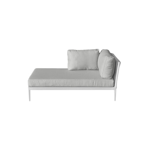 Gymkhana Ithaca Outdoor Modular Sofa Lounge with Cushions Removable Covers, White/Silver/Beige, 161x86x72.5 cm