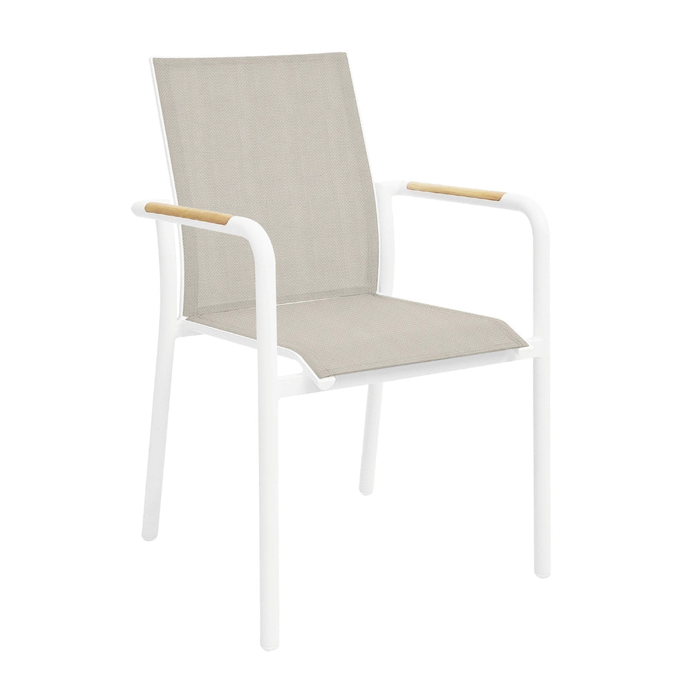 gymkhana-pesaro-outdoor-dining-chairtextilene-with-teak-armrest-stackable-white-wheat-teak-56-5x64x89-cm