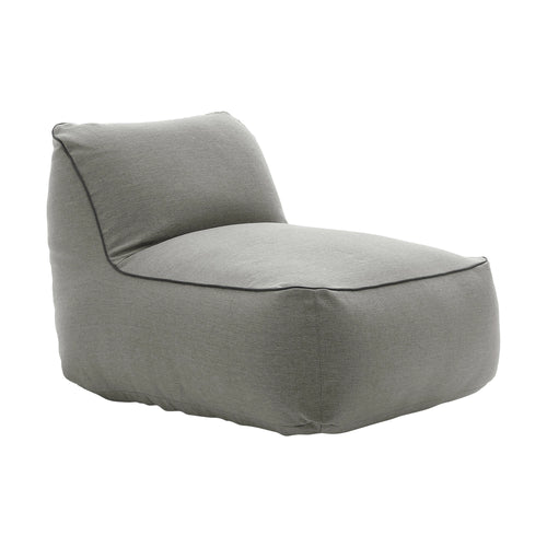 Gymkhana Sardinia Outdoor Bean Bag Lounge Chair Ambro, Silver/Dark Grey, 100x75x62 cm