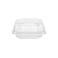 Hotpack Clear Square PET Container, Medium, 20.4 x 20 x 7.9 cm, 500 PCs