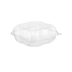 Hotpack Clear Square PET Container, Large, 22.3 x 22.3 x 7.6 cm, 200 PCs