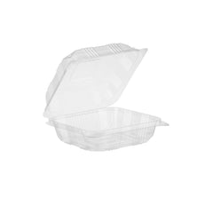 Hotpack Clear Square PET Container, x-Large, 25.95 x 24.2 x 8.7 cm, 250 PCs