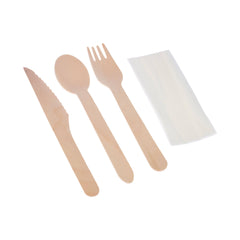 Hotpack Wooden Cutlery Set, 250 PCs