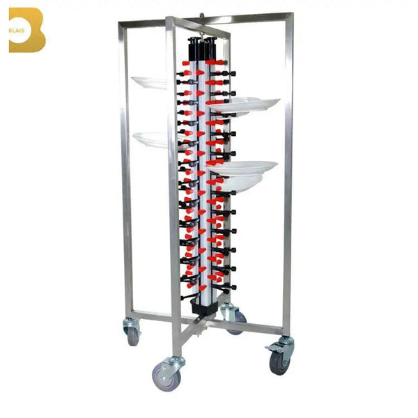 Jiwins 48 Plates Stainless Steel Restaurant Mobile Rack