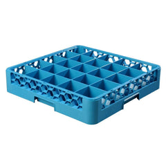 Plastic 25-Compartment Standard Glass Rack Blue 19.7 x 19.7 x 4"