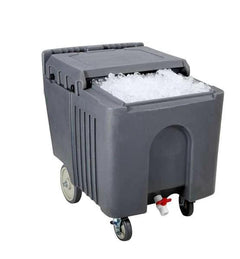 Plastic Insulated Ice Caddy With Sliding Lid 23 x 31.5 x 29.4" Grey 110L