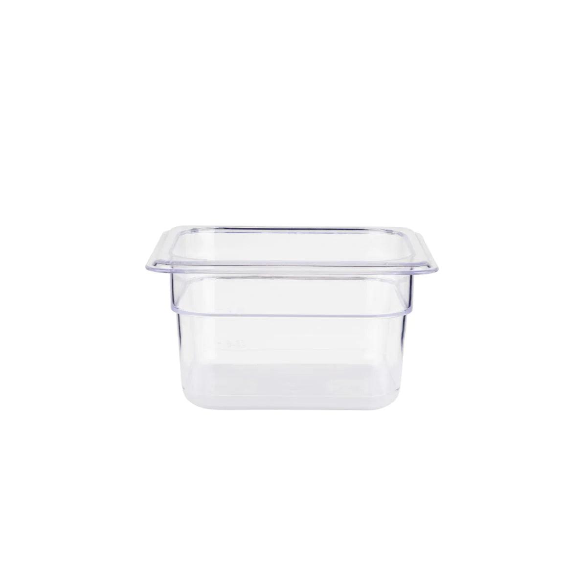 Jiwins Polycarbonate GN Food Pan 1/4 10cm Deep, Transparent    6/Case