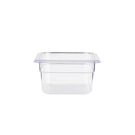 Jiwins Polycarbonate GN Food Pan 1/4 10cm Deep, Transparent    6/Case