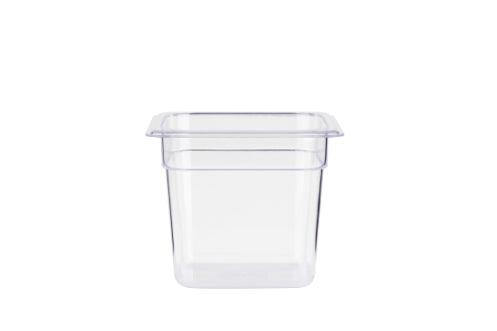 Jiwins Polycarbonate GN Food Pan 1/6 15.5cm Deep, Transparent    6/Case