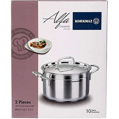 KORKMAZ KA1018 ALFA CASSEROLE 20 cm x 11 cm / 3.5 ltr. CAPACITY