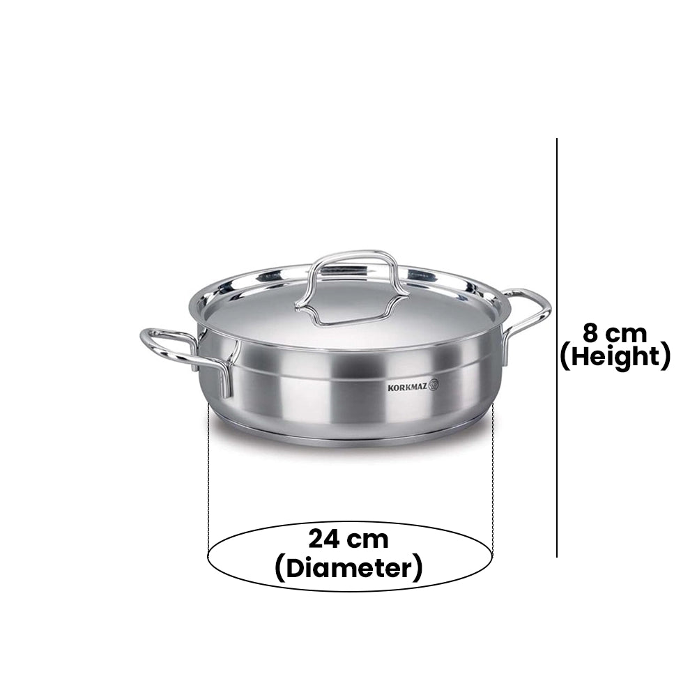 KORKMAZ KA1022 ALFA LOW CASSEROLE, 24 cm x 8 cm / 3.5 ltr. CAPACITY