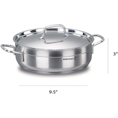 KORKMAZ KA1022 ALFA LOW CASSEROLE, 24 cm x 8 cm / 3.5 ltr. CAPACITY