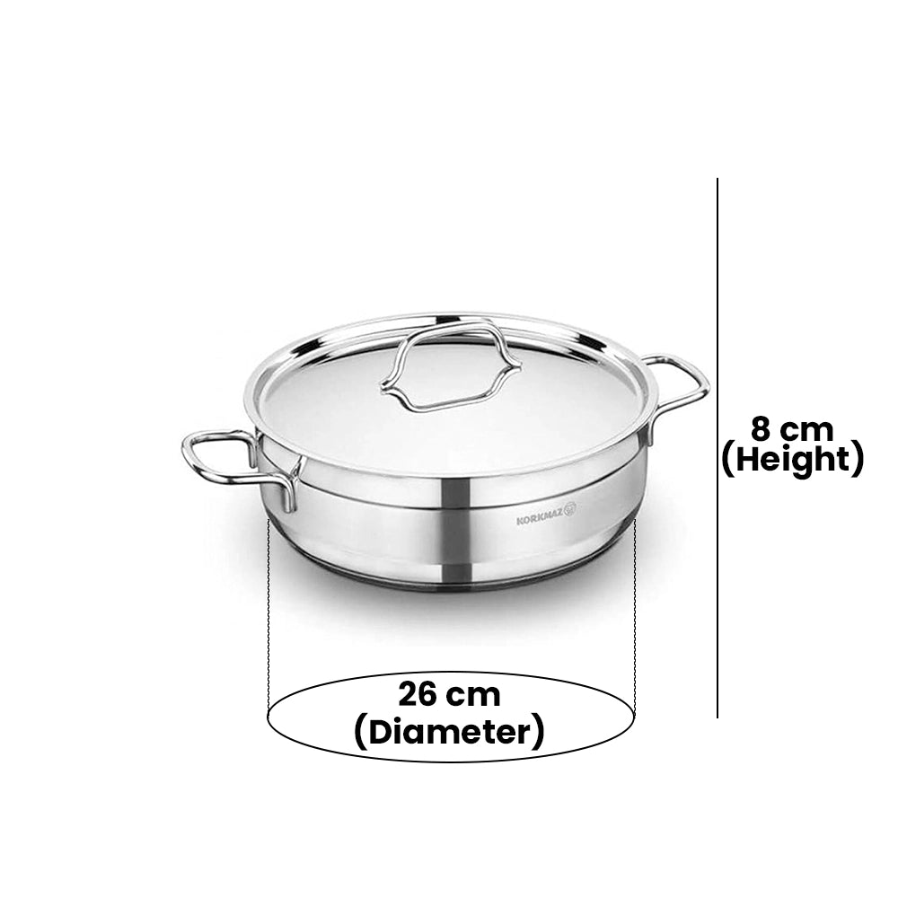 KORKMAZ KA1024 ALFA LOW CASSEROLE, 26 cm x 8 cm / 4.2 ltr. CAPACITY