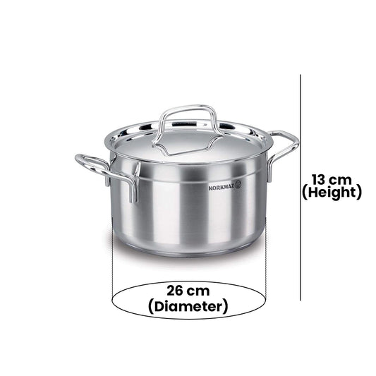 KORKMAZ KA1025 ALFA CASSEROLE, 26 cm x 13 cm / 6.8 ltr. CAPACITY