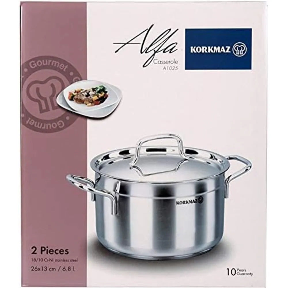 KORKMAZ KA1025 ALFA CASSEROLE, 26 cm x 13 cm / 6.8 ltr. CAPACITY